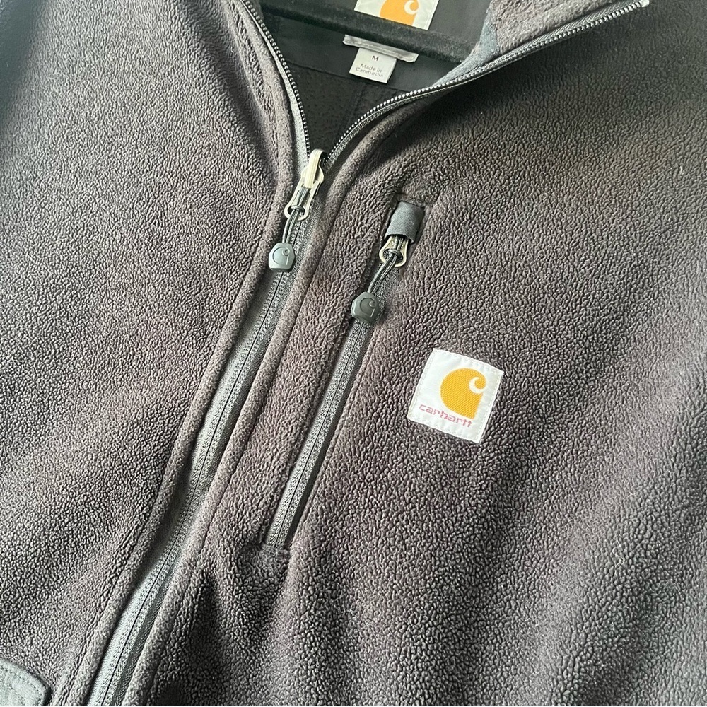 Carhartt Gray Full Zip Fleece Jacket Size Medium - Picture 2 of 6